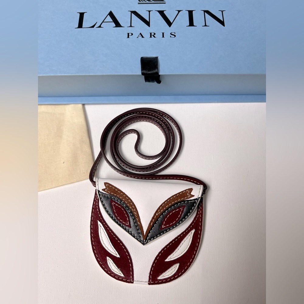 Lanvin Leather Animal Mask Pouch